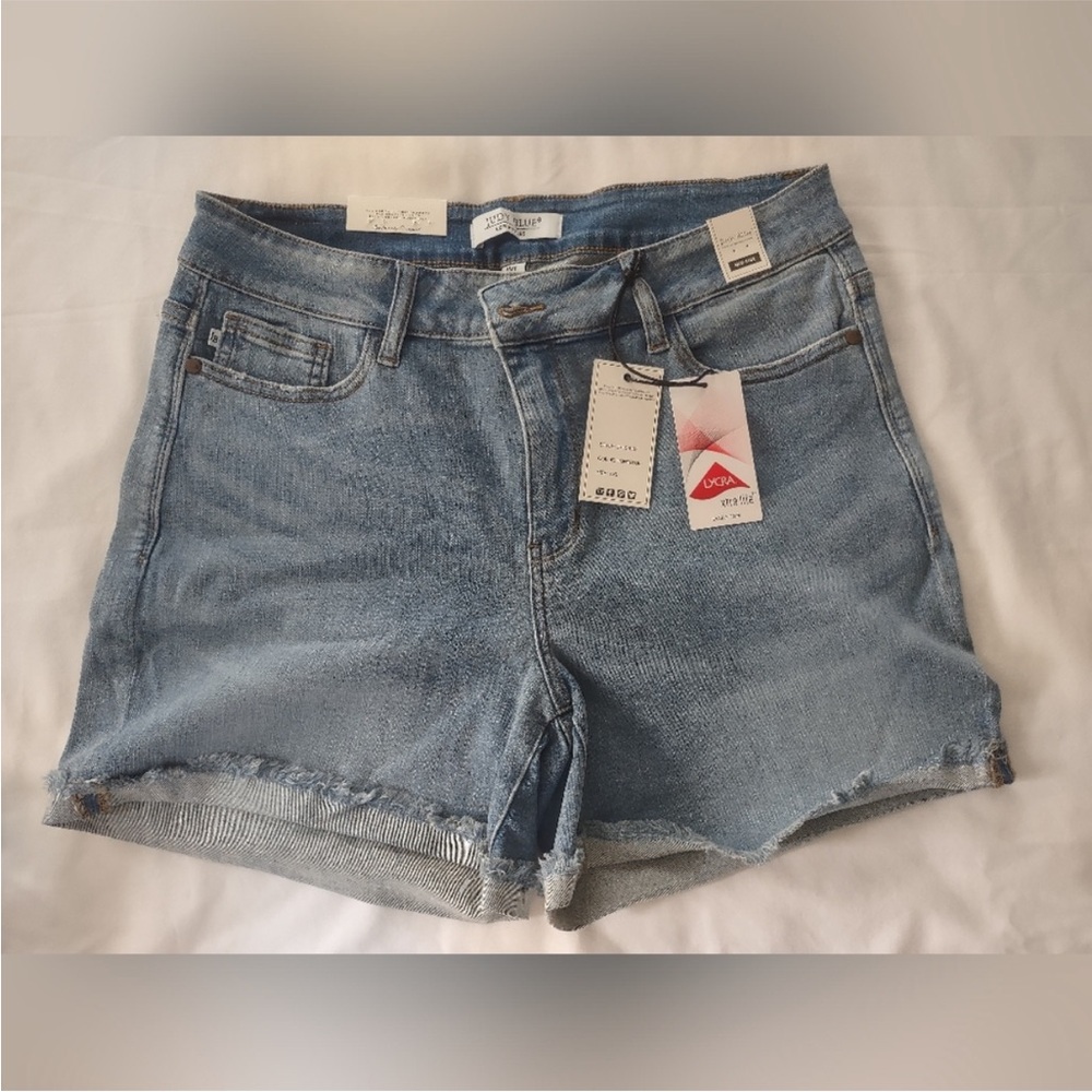 NWT Judy Blue Light Blue Denim Shorts JB150037 Size 1XL